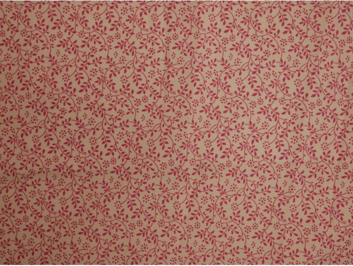 Printed Cotton Poplin Fabric -  Pink Vines